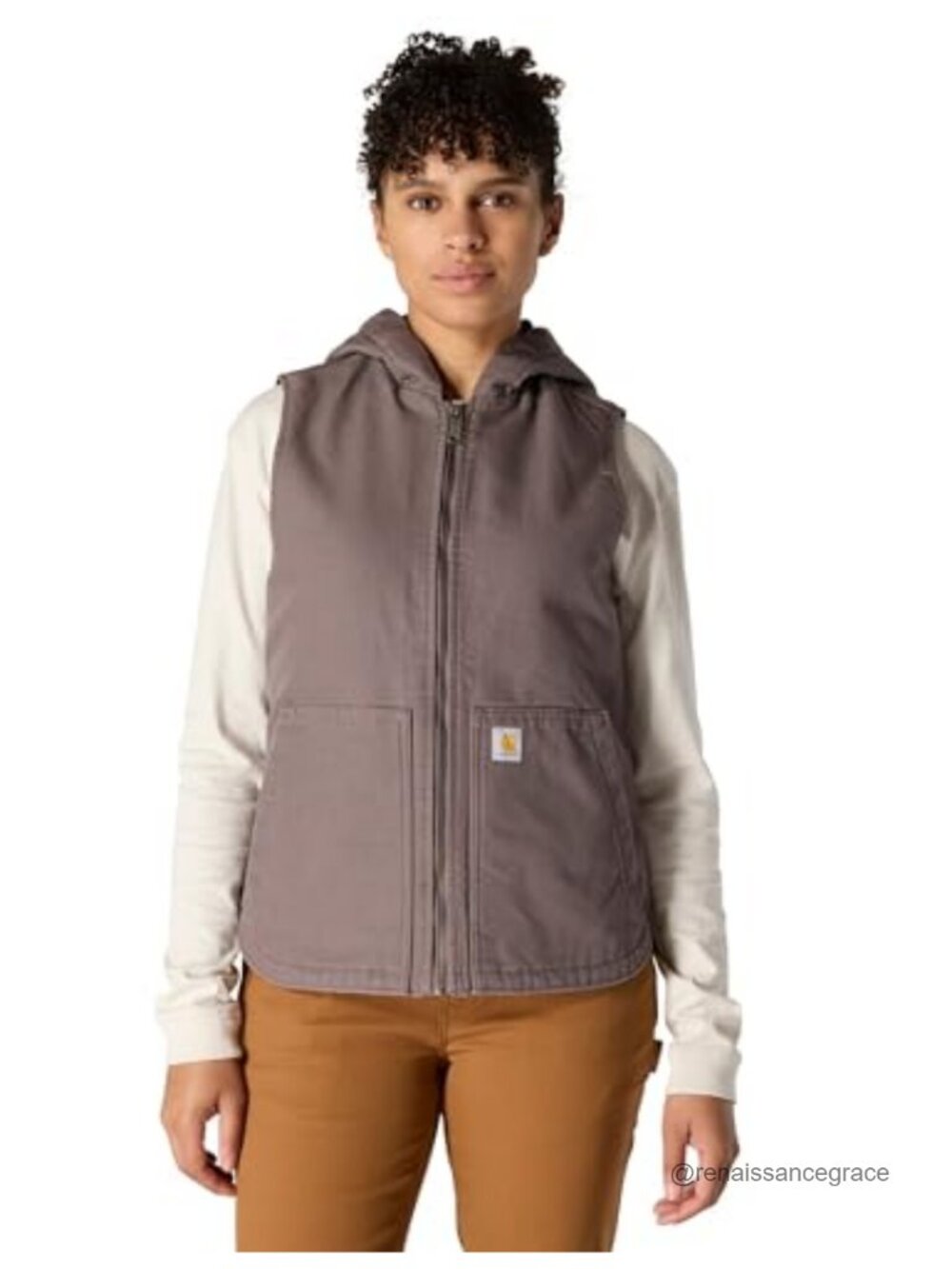 Carhartt Washed Duck Insulated Hooded Vest Workwear Outerwear